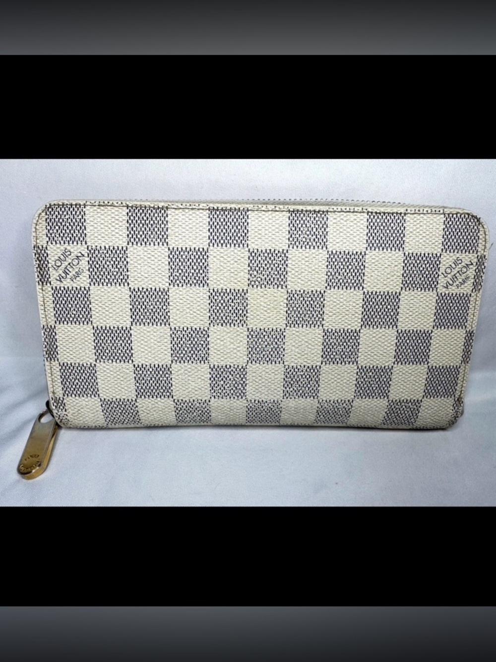 Louis Vuitton Damier Azur Zip Wallet w/ COA
